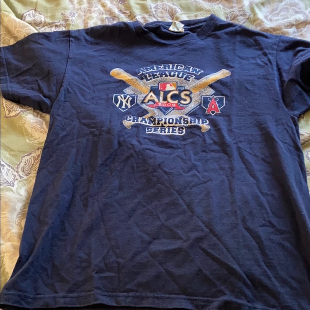 Yankees Angels MLB Vintage Used ALCS 09 Shirt